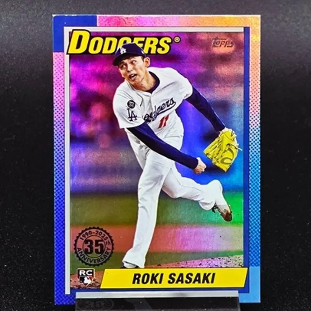 Roki Sasaki Topps Chrome Bowman 35th Anniversary RC Los Angeles Dodgers Star - Picture 4 of 7